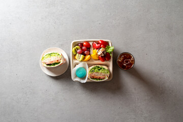 Sandwich Americano Coffee Ice Brunch Box