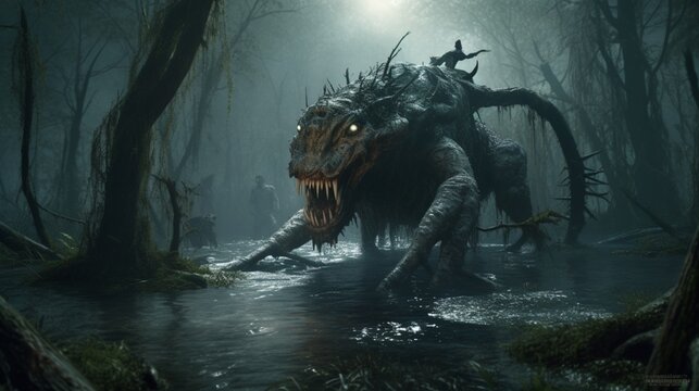a creature of the evil swamps in Ultra.Generative AI