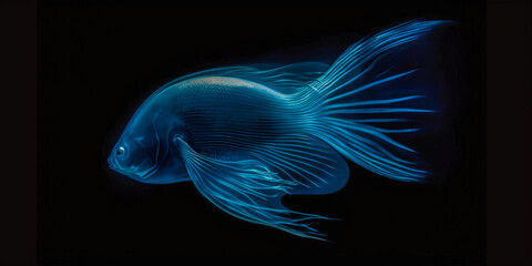 Fototapeta premium Marine life in the deep ocean - Generative AI