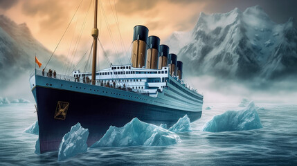 Titanic crash with iceberg