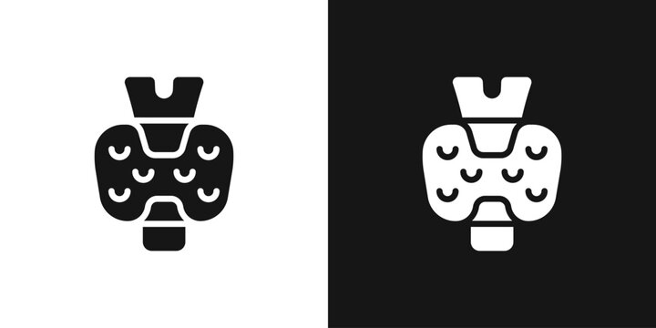 Thyroid vector icon. Endocrine gland, neck and thyroid sign