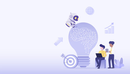 Collaboration between human and AI robot, work together to brainstorm plan, think, connect, exchange ideas, and share information. Generate innovative ideas and strategy for business. 