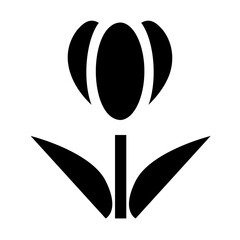 花、チューリップを表す塗りつぶしスタイルのアイコン