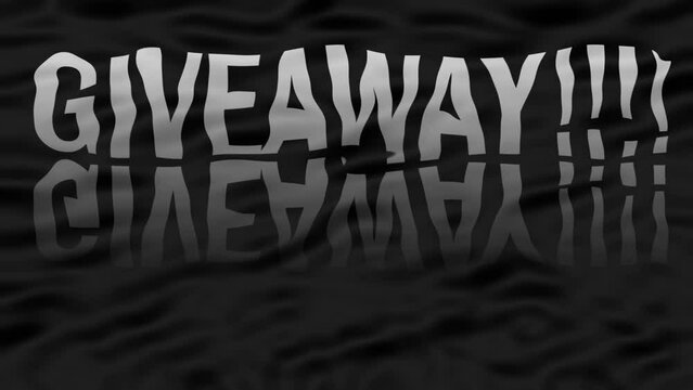 Giveaway text animation underwater with waves ripple effect on it hd footage 30fps.