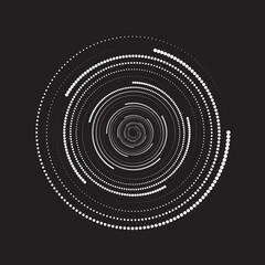 Dotted Spiral Vortex Vector Illustration Flat Design