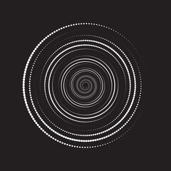 Dotted Spiral Vortex Vector Illustration Flat Design