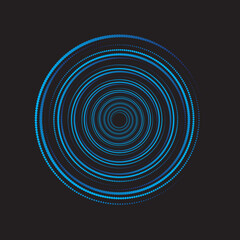 Dotted Spiral Vortex Vector Illustration Flat Design