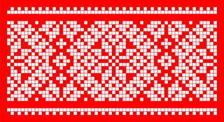 Fototapeta na wymiar Vector illustration of Ukrainian ornament in ethnic style, identity, vyshyvanka, embroidery for print clothes, websites, banners