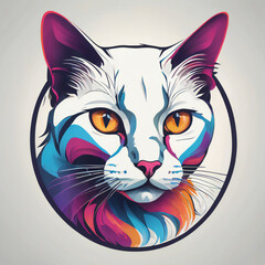 Obraz premium Cat illustration, detailed, vibrant colors
