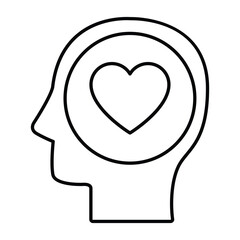 Charity Mind Icon In Outline Style