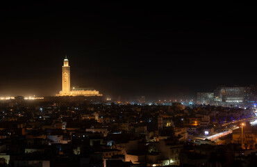 Fototapeta na wymiar Casablanca, View of the Hassan II Mosque, Morocco