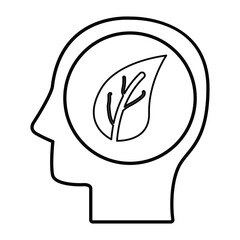 Ecology Mind Icon In Outline Style