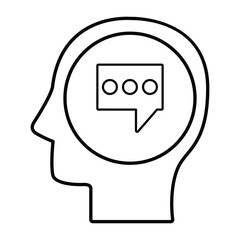 Mind Conversation Icon In Outline Style