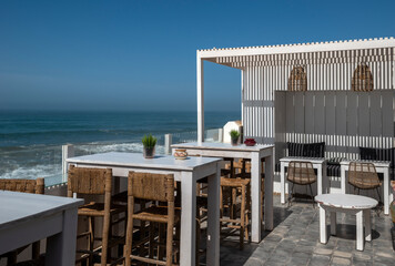 Outdoor cafe with ocean view