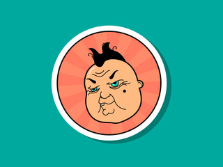 Freak Sticker - Quirky and Expressive Face Illustration for Playful and Unique Messaging