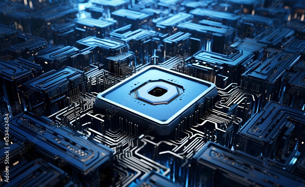 Poster abstract circuit cyberspace design. generative ai.