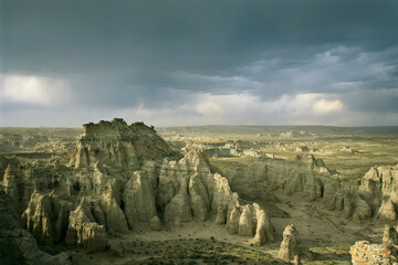 Rock formations of Adobe Town in Wyoming's Red Desert, USA; Adobe Town, Wyoming, United States of America
