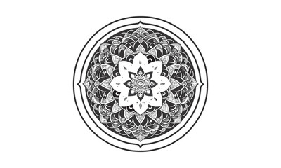 Mandala on white isolated background design with vector
