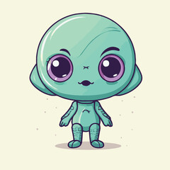 Logo vector illustration of an Kawaii Alien