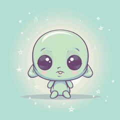 Logo vector illustration of an Kawaii Alien