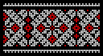 Vector illustration of Ukrainian ornament in ethnic style, identity, vyshyvanka, embroidery for print clothes, websites, banners