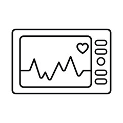 Ecg Icon In Outline Style