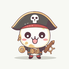 Logo vector illustration of an Kawaii Pirate