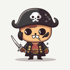 Logo vector illustration of an Kawaii Pirate