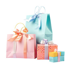 Bright gift packaging transparent background