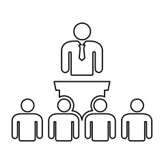 Staff Training Icon In Outline Style