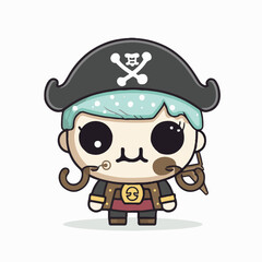 Logo vector illustration of an Kawaii Pirate