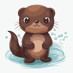 Logo vector illustration of an Kawaii Mink