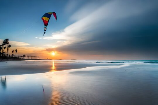 paraglider over the sea