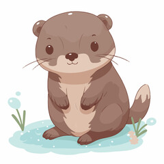 Logo vector illustration of an Kawaii Mink