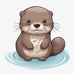 Logo vector illustration of an Kawaii Mink