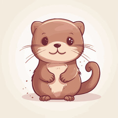 Logo vector illustration of an Kawaii Mink
