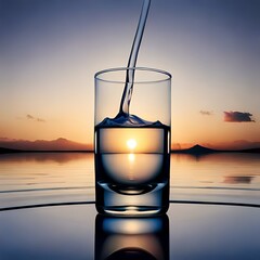 water glass generative by AI technology