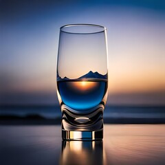 water glass generative by AI technology