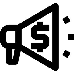 public funding black outline icon