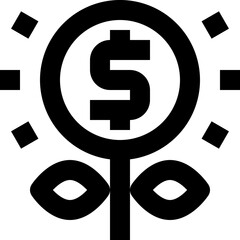 growth for money black outline icon