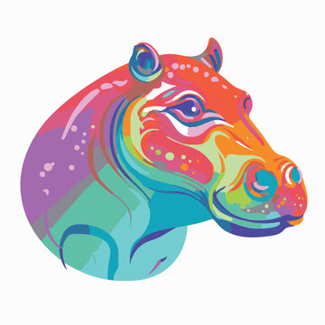 recommend clip art: Logo vector illustration of an Hippopotamus