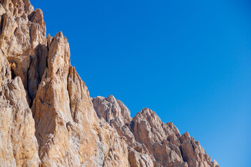 Fototapeta premium Aladaglar National Park. Cloudy mountain landscape. Transmountain trips. Trekking Aladaghlar. Turkey..