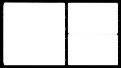 Old Vintage Film Split Screens Transparent Frame Mattes