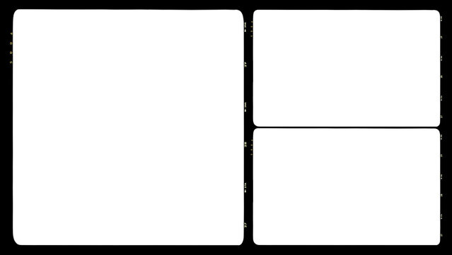Old Vintage Film Split Screens Transparent Frame Mattes