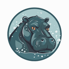 Logo vector illustration of an Hippopotamus