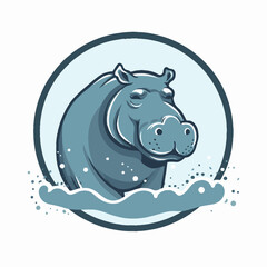 Logo vector illustration of an Hippopotamus