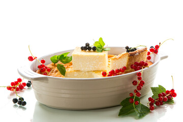 cottage cheese sweet casserole with fresh berries