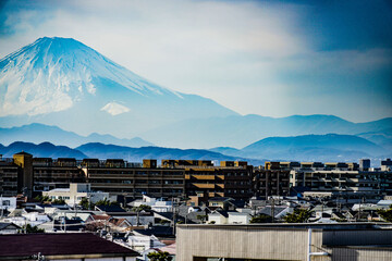 富士山と藤沢の街