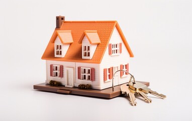 Real Estate Agent Holding House Keys. Generative AI