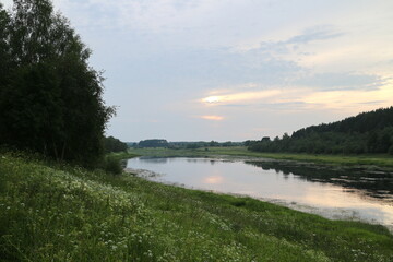 River in the countryside on a summer evening